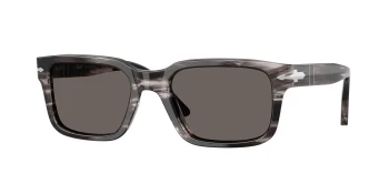 Persol PO3272S style-color 1238B1 Striped Black & Grey / Dark Grey Lens