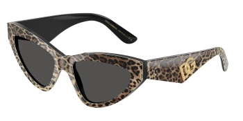 Dolce & Gabbana DG4439 style-color 316387 Leo Brown On Black / Dark Grey Lens