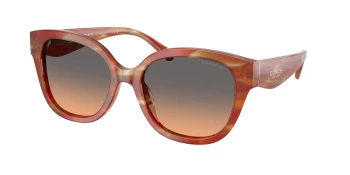 Coach HC8438U CBY94 0HC8438U style-color 590018 Striated Chestnut / Smokey Peach Gradient Lens