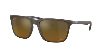 Ray-Ban RB4385 style-color 6124A3 Brown / Brown/Gold Chromance Lens