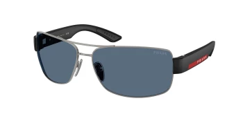 Prada Linea Rossa PS B52S style-color 5AV06A Gunmetal / Dark Blue Lens