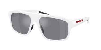 Prada Linea Rossa PS B02S style-color AAI40A Matte White / Light Blue Mirror Silver Lens