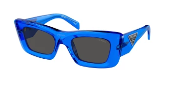 Prada PR 13ZS style-color 18M5S0 Crystal Electric Blue / Dark Grey Lens
