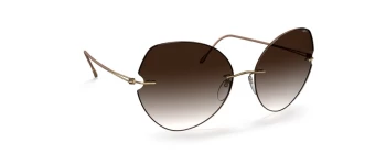 Silhouette FISHER ISLAND RIMLESS 8182 style-color 7530 Gold / Dark Brown / 60 60 Lens