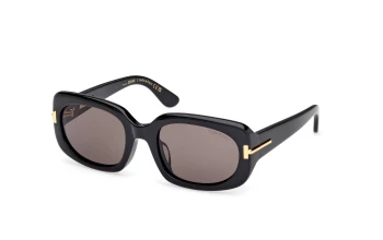 Tom Ford Icon FT1253-F Asian Fit style-color 01A Shiny Black / Shiny Black / smoke smoke Lens