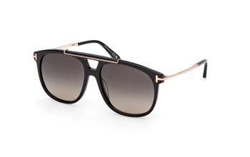 Tom Ford FT1306 SAM-02 style-color 01B Shiny Black / Shiny Black / gradient smoke gradient smoke Lens