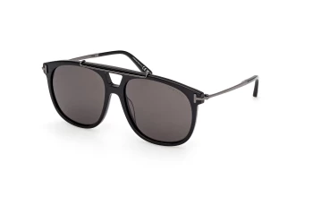 Tom Ford FT1306 SAM-02 style-color 01A Shiny Black / Shiny Black / smoke smoke Lens