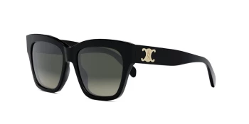 Celine TRIOMPHE CL40253I style-color 01F Acetate Shiny Black / Gradient Brown Lens