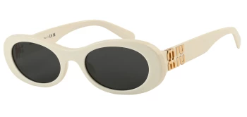 Miu Miu MU 06ZS style-color 1425S0 White Ivory / Dark Grey Lens
