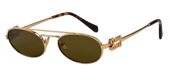 Miu Miu MU 54ZS style-color 7OE09Z Brass Gold / Dark Brown Lens