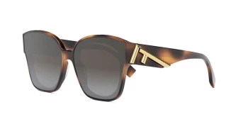 Fendi FIRST FE40098I style-color 53B Acetate Shiny Havana / Gradient Smoke Lens