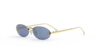 Fendi FIRST CRYSTAL FE4075US style-color 30V Metal Shiny Endura Gold / Blue Lens