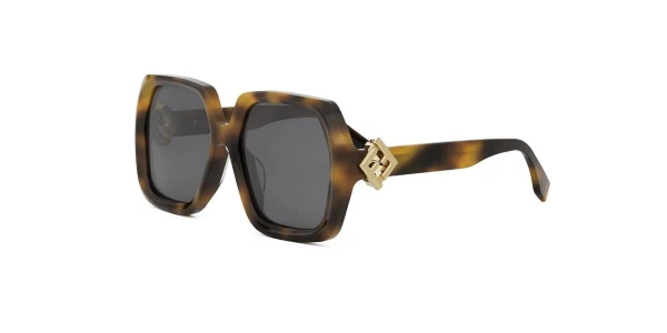 Fendi FE40136I 53A Shield Sunglasses - Havana/Grey Fendi FE40136I Sunglasses | Free Shipping | EZContacts.com main image 2