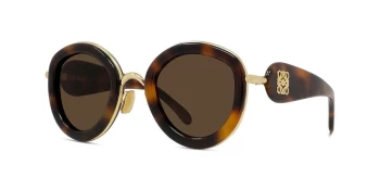 Loewe ANAGRAM LW40130U style-color 52E Metal Shiny Dark Havana / Brown Lens