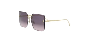 Fendi FIRST CRYSTAL FE4082US style-color 30Y Metal Shiny Yellow With Violet Gradient Lenses