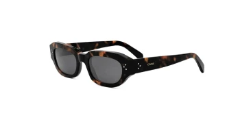 Celine 3 DOTS CL40314I style-color 52A Acetate Shiny Havana With Grey Normal Lenses