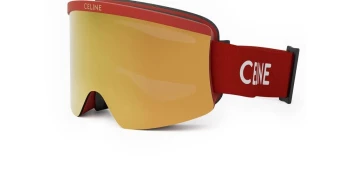 Celine SKI MASK CL40302U style-color 67C Injected Matte Red With Yellow Mirror Lenses