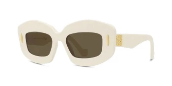Loewe ANAGRAM LW40114I style-color 25E Acetate Shiny Ivory / Brown Lens