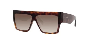 Celine 3 DOTS CL40092I style-color 52F Acetate Shiny Dark Havana / Gradient Brown Lens