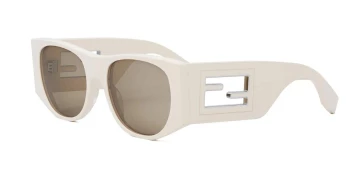 Fendi BAGUETTE FE40109I style-color 25E Injected Shiny Ivory / Brown Lens