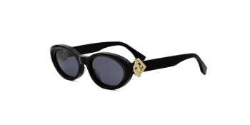 Fendi FF DIAMONDS FE40140U style-color 01A Acetate Shiny Black With Blue Normal Lenses