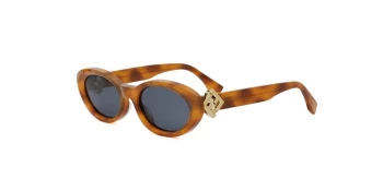 Fendi FF DIAMONDS FE40140U style-color 56V Acetate Shiny Havana With Blue Normal Lenses