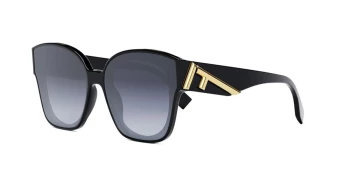 Fendi FIRST FE40098I style-color 01W Acetate Shiny Black / Gradient Blue Lens