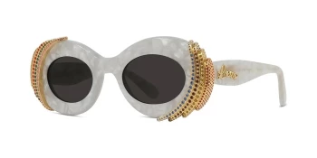 Loewe LW4142IS style-color 24A Acetate Shiny White With Grey Normal Lenses