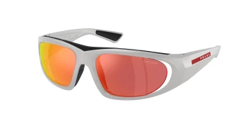 Prada Linea Rossa PS B03S style-color 14Z04U Metal Grey / Dark Grey Mirror Orange Tuning Lens