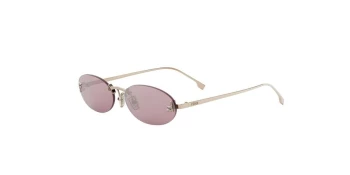 Fendi FIRST CRYSTAL FE4075US style-color 28Z Metal Shiny Rose With Silver Mirror Lenses