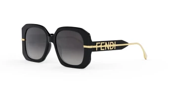 FENDIGRAPHY FE40065I style-color 01B Metal Shiny Black / Gradient Smoke Lens