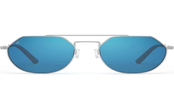 Serengeti SHELBY style-color 523 Shiny Silver / Saturn Polarized 555nm Blue Cat 2 to 3 Lens