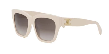 Celine TRIOMPHE CL40253I style-color 25F Acetate Shiny White With Brown Gradient Lenses