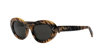 Celine 3 DOTS CL40193I style-color 99A Acetate Animal / Smoke Lens