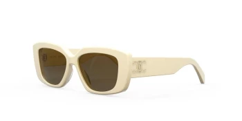 Celine TRIOMPHE CL40216U style-color 25E Acetate Shiny Ivory / Brown Lens