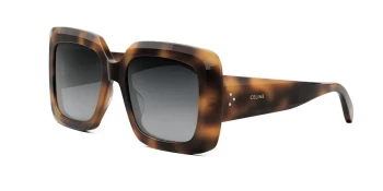 Celine 3 DOTS CL40263I style-color 53B Acetate Shiny Havana / Gradient Smoke Lens