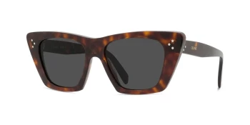 Celine 3 DOTS CL40187I style-color 52A Acetate Shiny Dark Havana / Smoke Lens
