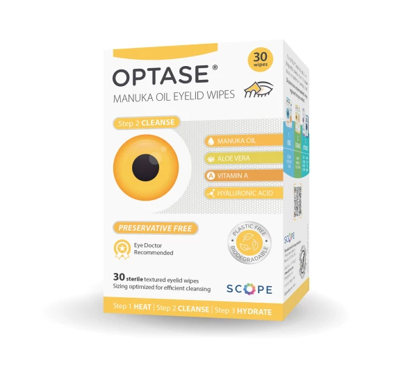 Optase Manuka Oil Eyelid Cleansing Wipes 30-Count