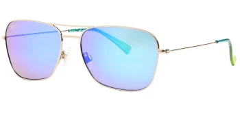 Maui Jim NA&lsquo;AUAO style-color Shiny Silver With Blue & Green / Blue Hawaii Lens