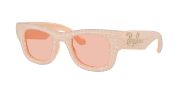 Ray-Ban RB4940BP WAYFARER PUFFER 0RB4940BP style-color 688984 Solid Nude / Dark Pink Lens