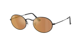 Ray-Ban RB3547N OVAL style-color 002/40 Black / Brown Mirror Gold Lens