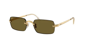 Ray-Ban RB3928 style-color 001/73 Arista Gold / Dark Brown Lens