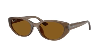 Ray-Ban RB4457D style-color 677983 Transparent Brown / Dark Brown - Polar Lens