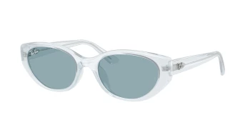 Ray-Ban RB4457D style-color 687280 Transparent Ice / Blue Lens