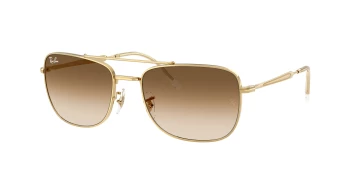 Ray-Ban RB3755 style-color 001/51 Arista Gold / Clear Gradient Brown Lens