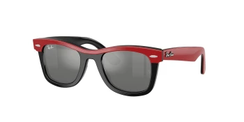 Ray-Ban RJ9140S style-color 721588 Red & Black / Grey Mirror Silver Gradient Lens