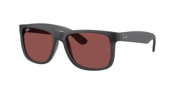 Ray-Ban RB4165 JUSTIN style-color 687375 Opal Grey / Dark Violet Lens