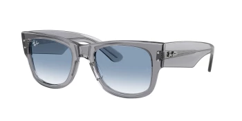 Ray-Ban RB0840SF MEGA WAYFARER Asian Fit style-color 68463F Transparent Grey / Clear Gradient Blue Lens