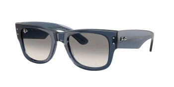 Ray-Ban RB0840S MEGA WAYFARER style-color 684532 Transparent Dark Blue / Clear Gradient Grey Lens