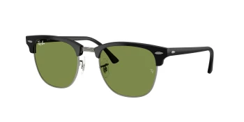 Ray-Ban RB3016 CLUBMASTER style-color 601S4E Matte Black On Black / Green Lens